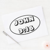 John 3:16 Oval Sticker (Envelop)