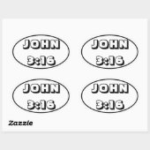 John 3:16 Oval Sticker (Vel)