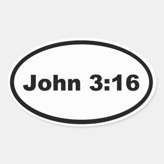 John 3:16 ovale sticker (Voorkant)