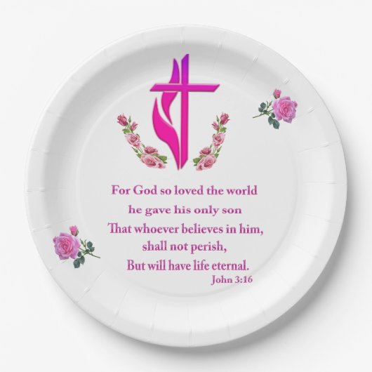 John 3:16 papieren bordje (Voorkant)