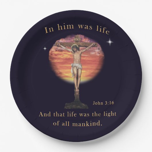 John 3:16 papieren bordje (Voorkant)