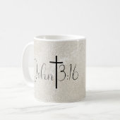 John 3:16 Parel Achtergrond Koffiemok (Voorkant links)