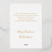 John 3:16 Personalized Christmas Nativity Gold Folie Feestdagenkaart (Achterkant)