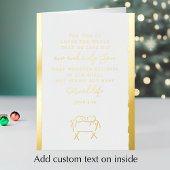 John 3:16 Personalized Elegant Christmas Gold Folie Feestdagenkaart