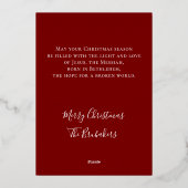 John 3:16 Personalized Elegant Christmas Gold Folie Feestdagenkaart (Achterkant)