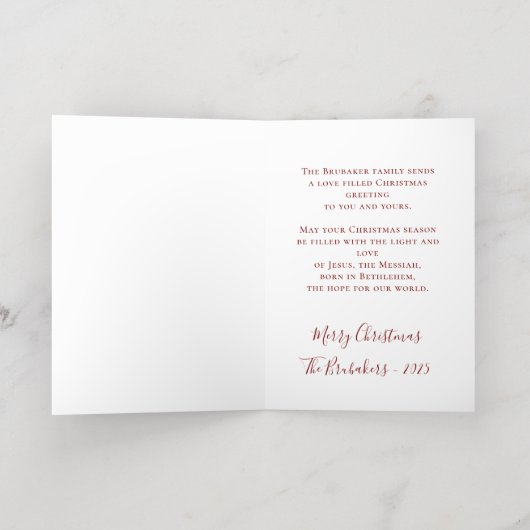 John 3:16 Personalized Elegant Christmas Gold Folie Feestdagenkaart (Binnenlaag)