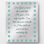 John 3:16 Plaque Fotoplaat (Voorkant)