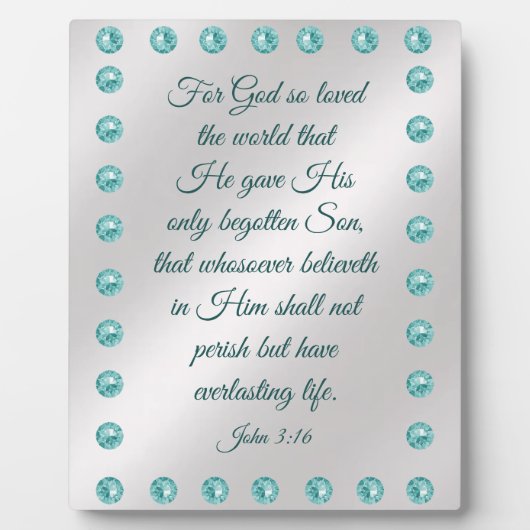 John 3:16 Plaque Fotoplaat (Voorkant)