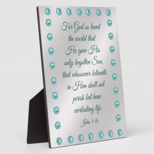 John 3:16 Plaque Fotoplaat (Zijkant)