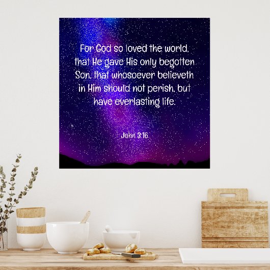 John 3:16 poster (Keuken)