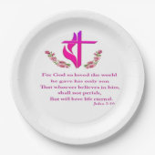 John 3:16 producten papieren bordje (Voorkant)