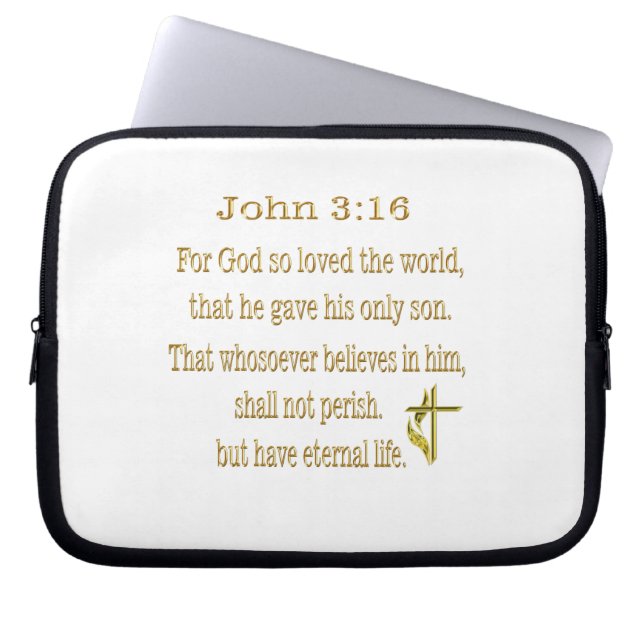 John 3:16 punten laptop sleeve (Voorkant)