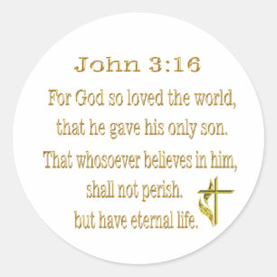 John 3:16 punten ronde sticker
