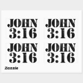 John 3:16 rechthoekige sticker (Vel)