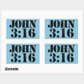 John 3:16 rechthoekige sticker (Vel)