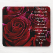 John 3:16 Red roses mousepad Muismat (Voorkant)