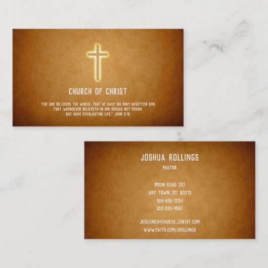 John 3:16 - Religieus kruis Visitekaartje (Voorkant / Achterkant)