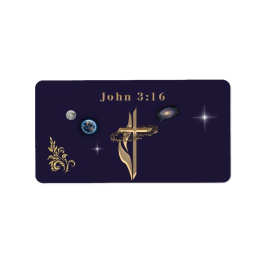 John 3:16 Retouradreslabels Etiket (Voorkant)