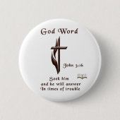 John 3:16 ronde button 5,7 cm (Voorkant)
