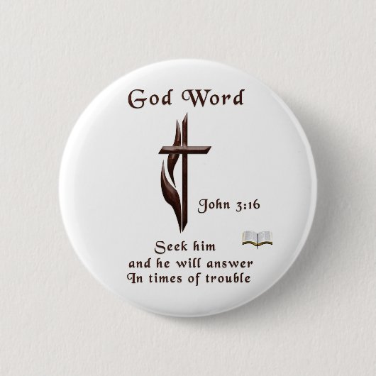 John 3:16 ronde button 5,7 cm (Voorkant)