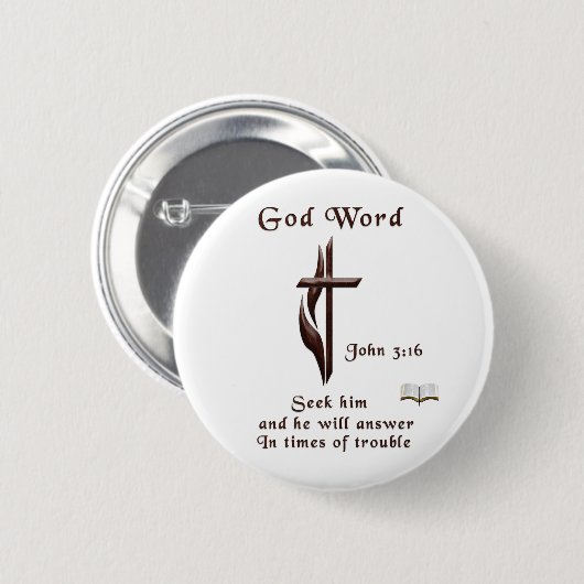 John 3:16 ronde button 5,7 cm (Voorkant /achterkant)