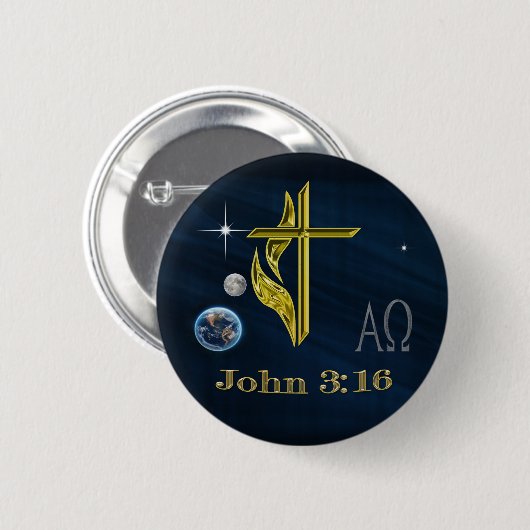 John 3:16 ronde button 5,7 cm (Voorkant /achterkant)