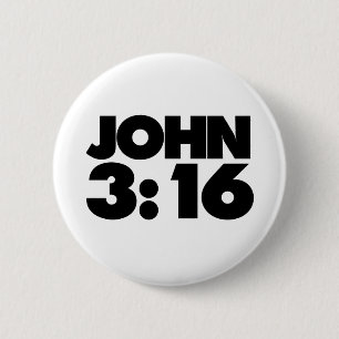 John 3:16 ronde button 5,7 cm