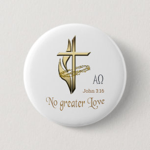 John 3:16 ronde button 5,7 cm