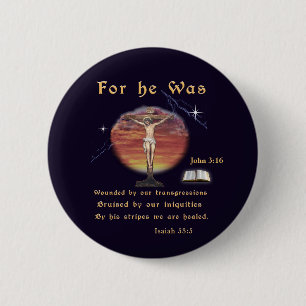 John 3:16 ronde button 5,7 cm