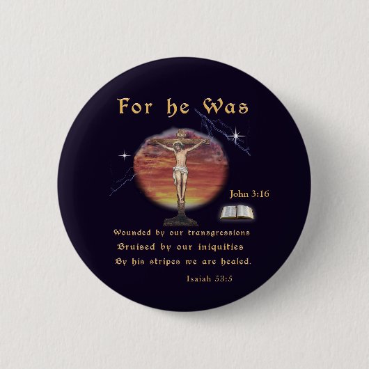 John 3:16 ronde button 5,7 cm (Voorkant)