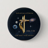 John 3:16 ronde button 5,7 cm (Voorkant)