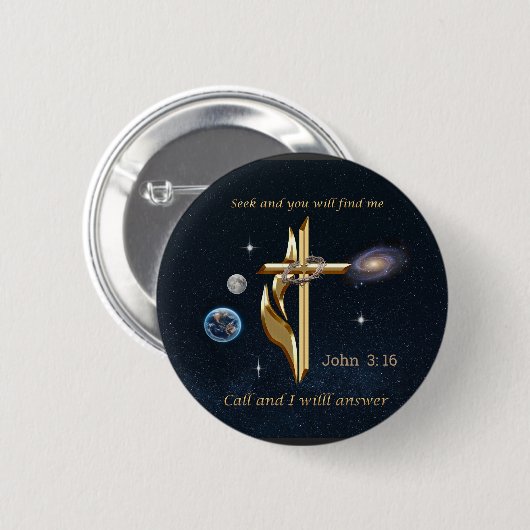 John 3:16 ronde button 5,7 cm (Voorkant /achterkant)