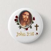 JOhn 3:16 Ronde Button 5,7 Cm (Voorkant)