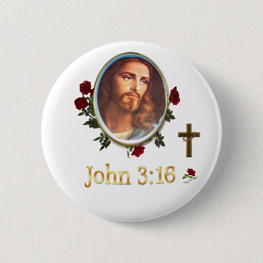 John 3:16 ronde button 5,7 cm (Voorkant)