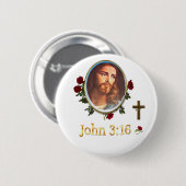 John 3:16 ronde button 5,7 cm (Voorkant /achterkant)