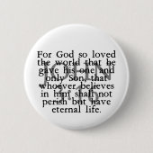 John 3:16 ronde button 5,7 cm (Voorkant)