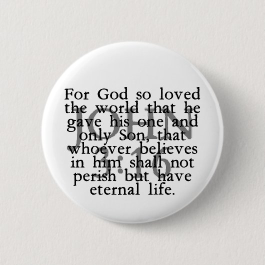 John 3:16 ronde button 5,7 cm (Voorkant)