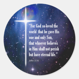 John 3:16 ronde sticker