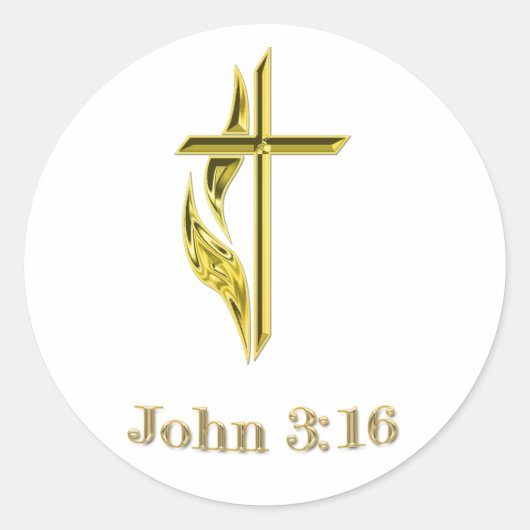 John 3:16 ronde sticker (Voorkant)