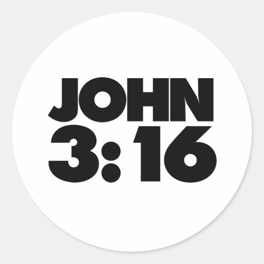 John 3:16 ronde sticker (Voorkant)