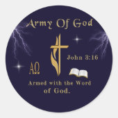 John 3:16 ronde sticker (Voorkant)