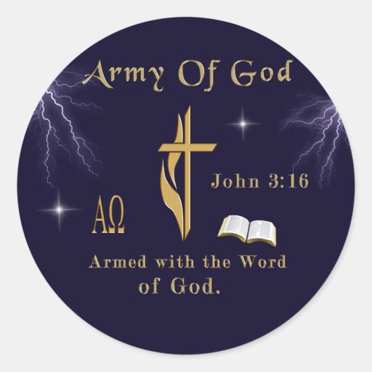 John 3:16 ronde sticker (Voorkant)