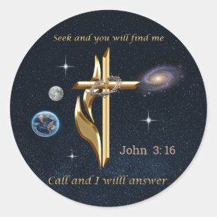 John 3:16    ronde sticker