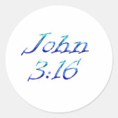 John 3:16 ronde sticker (Voorkant)