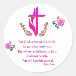 John 3:16 ronde sticker