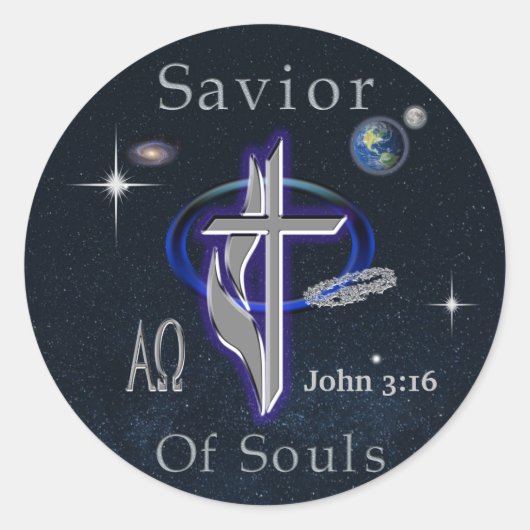 JOhn 3:16 Ronde Sticker (Voorkant)