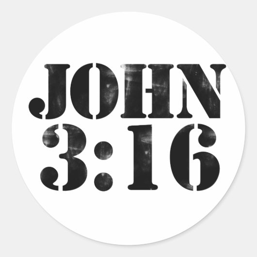 John 3:16 ronde sticker (Voorkant)
