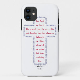 John 3:16 Rood, wit en blauw kruis Case-Mate iPhone Case