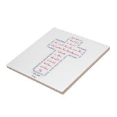 John 3:16 Rood, wit en blauw kruis Tegeltje (Zijkant)