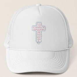 John 3:16 Rood, wit en blauw kruis Trucker Pet